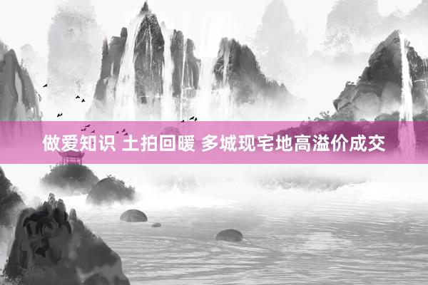 做爱知识 土拍回暖 多城现宅地高溢价成交