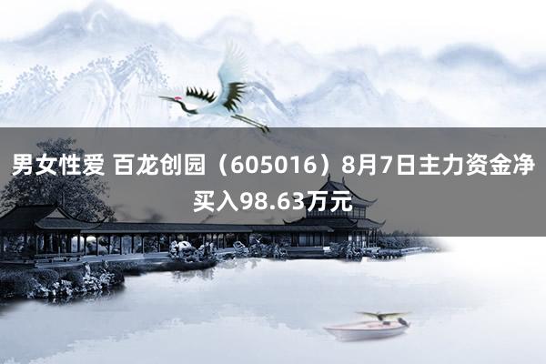 男女性爱 百龙创园（605016）8月7日主力资金净买入98.63万元