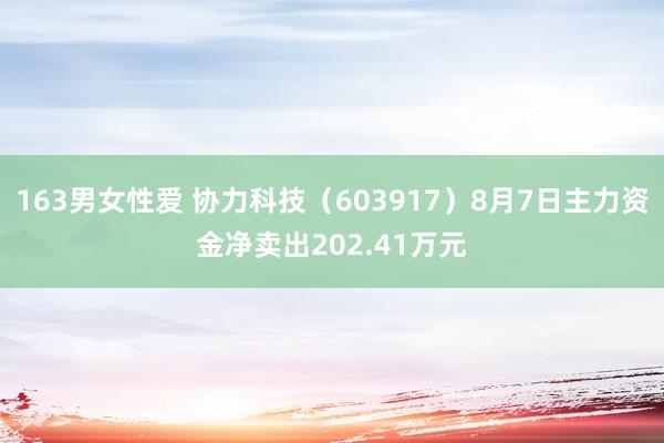 163男女性爱 协力科技（603917）8月7日主力资金净卖出202.41万元