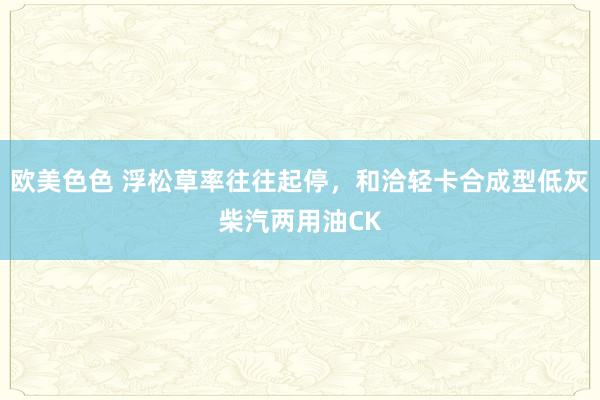 欧美色色 浮松草率往往起停，和洽轻卡合成型低灰柴汽两用油CK