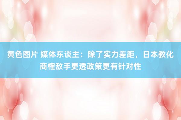 黄色图片 媒体东谈主：除了实力差距，日本教化商榷敌手更透政策更有针对性