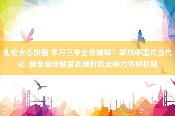 乱伦变态快播 学习三中全会精神 擘划中国式当代化  健全因地制宜发展新质坐褥力体制机制